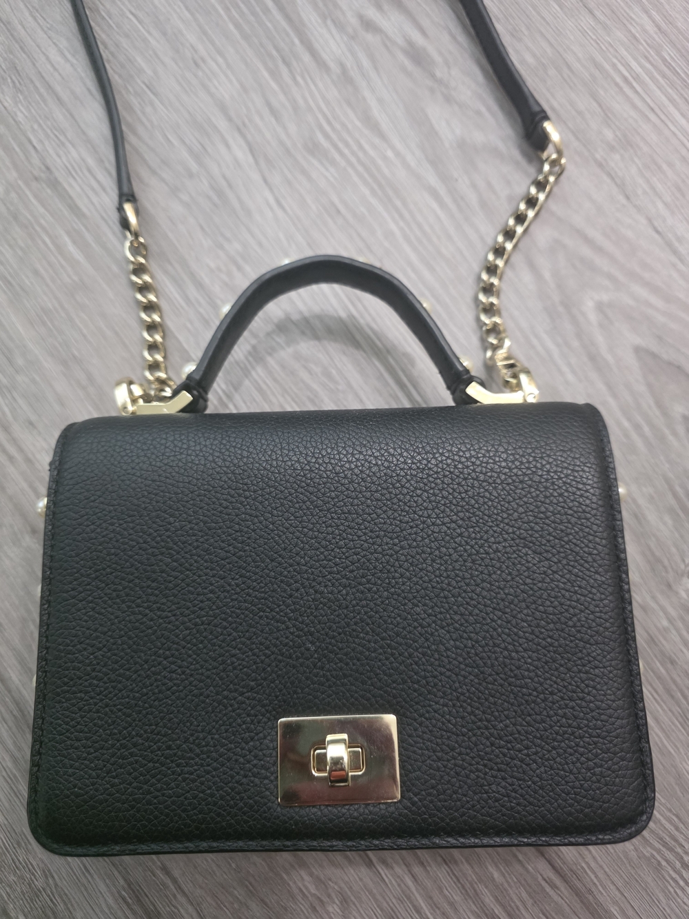 kate spade Black Pebbled Leather Mini Top-Handle Crossbody